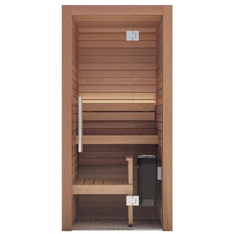 Auroom Cala Glass Mini Sauna Kit 1-person, Thermo-aspen, DIY, Modular Cabin, Sauna Kit