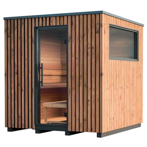 Auroom Garda Outdoor Cabin Sauna Outdoor Modular Cabin Sauna, Up to 6-person, Thermo-Pine