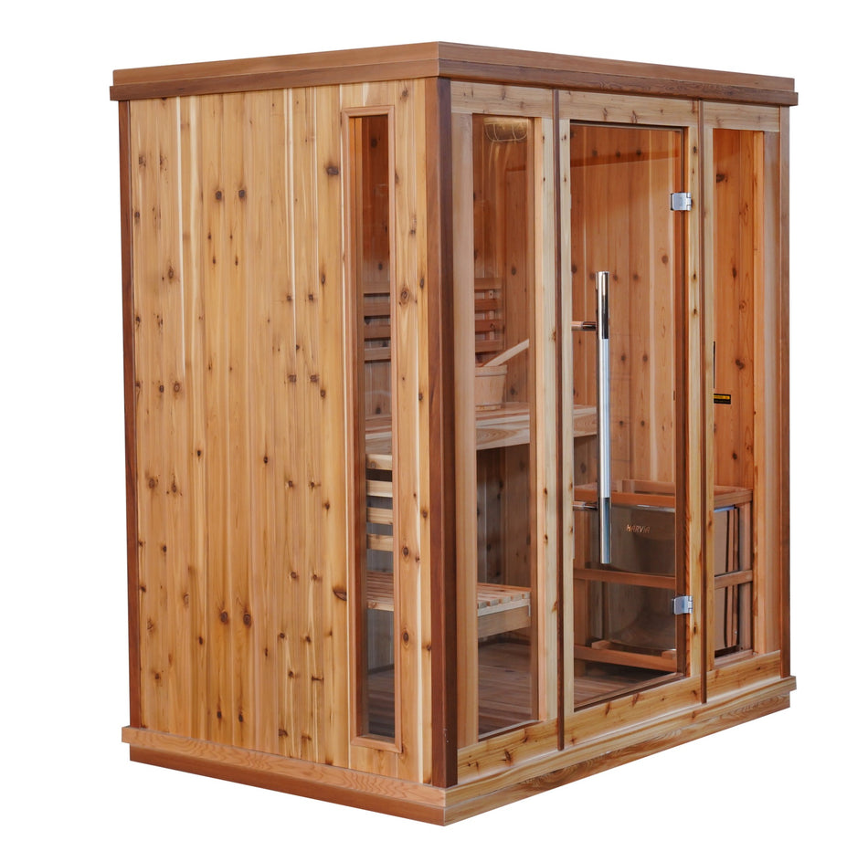 Hampton 3 Person Indoor Traditional Sauna Double Bench