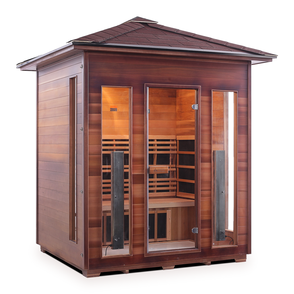 Enlighten RUSTIC - 4 Persons Full Spectrum Infrared Sauna - "150off" for 150 Discount -IN STOCK