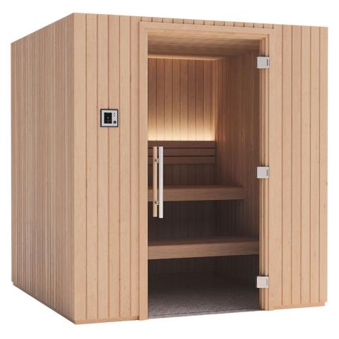 Auroom Emma Wood Cabin Sauna Kit Up to 6-person, DIY, Modular Cabin, Sauna Kit