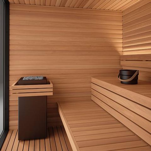 Auroom Mira L Cabin Sauna Kit Outdoor Modular Cabin, DIY Sauna Kit, Black, Up to 5-person