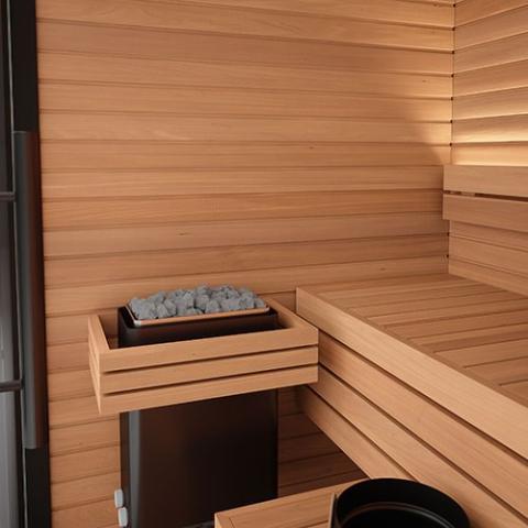 Auroom Mira S Cabin Sauna Kit Outdoor Modular Cabin, DIY Sauna Kit, Black, 1-2 people