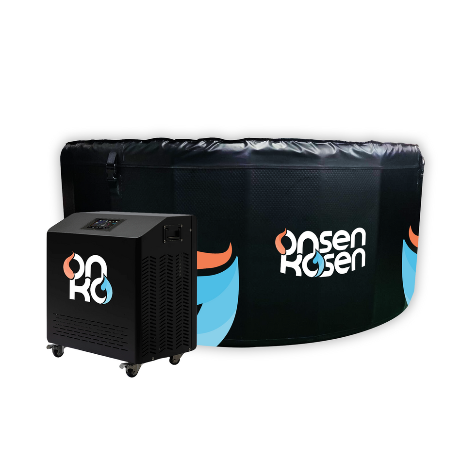 OnsenKosen Beppu 4 to 6 Person Group Therapy Tub with Pro 2HP Dual Chiller/Heater