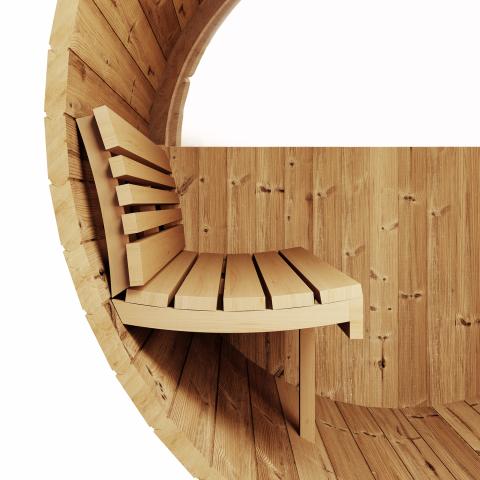 SaunaLife Model E7W Sauna Barrel-Window ERGO Series Sauna Barrel, 71"D x 81"H (Diameter), Rear Window