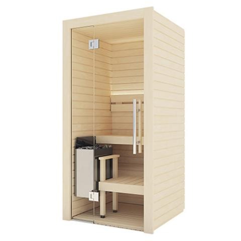 Auroom Cala Glass Mini Sauna Kit 1-person, Aspen, DIY, Modular Cabin, Sauna Kit