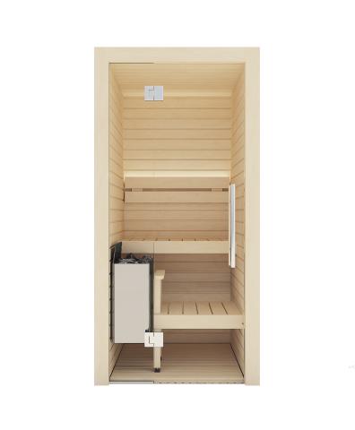 Auroom Cala Glass Mini Sauna Kit 1-person, Aspen, DIY, Modular Cabin, Sauna Kit