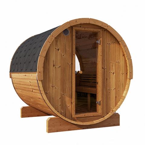 SaunaLife Model E7W Sauna Barrel-Window ERGO Series Sauna Barrel, 71"D x 81"H (Diameter), Rear Window