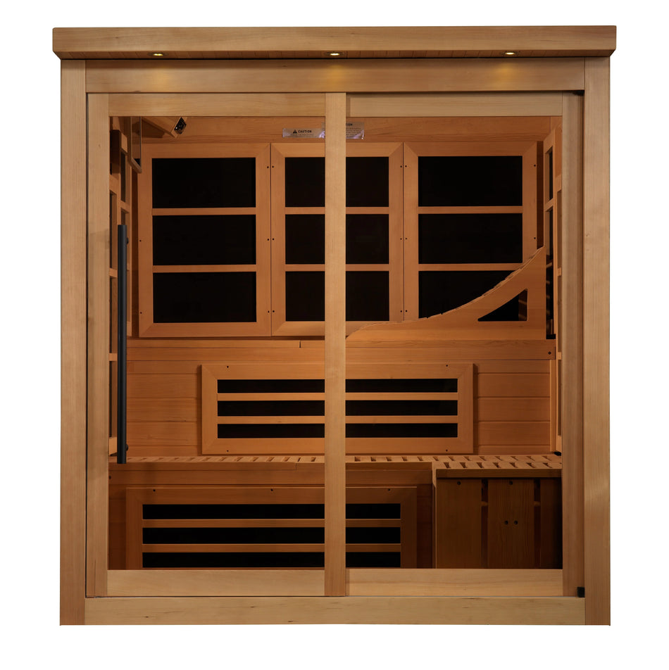 Monaco Limited Edition 6-person PureTech™ Near Zero EMF (Under 2MG) FAR Infrared Sauna (Canadian Hemlock)