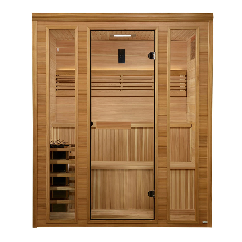 Golden Designs 2025 "Engelberg Edition" 6 Person Traditional Steam Sauna - Pacific Premium Clear Cedar