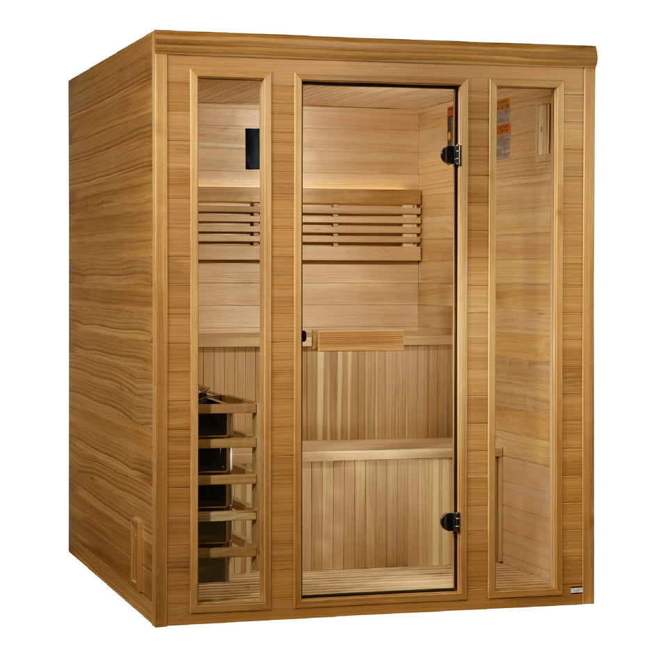 Golden Designs 2025 "Engelberg Edition" 6 Person Traditional Steam Sauna - Pacific Premium Clear Cedar