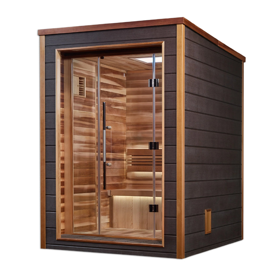 Narvik 2 Person Outdoor-Indoor Traditional Sauna (GDI-8202-01) - Canadian Red Cedar Interior - IN STOCK -  "150off" for $150 Discount