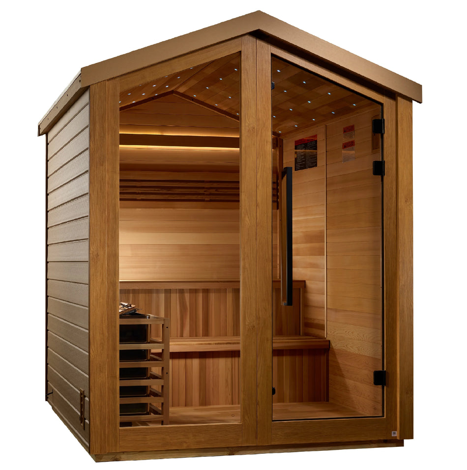 Kaarina 6-Person Outdoor-Indoor Traditional Sauna w/ Red Cedar Wood Interior