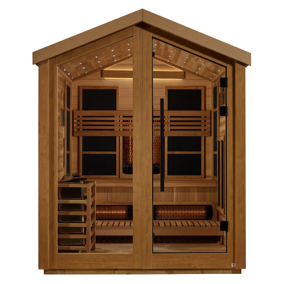 Loviisa 3-Person Outdoor-Indoor Puretech Hybrid Full Spectrum Sauna | Promo code "GD1500" for $1500 Discount