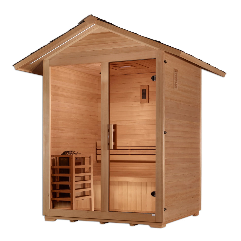 "Arlberg" 3 Person Traditional Outdoor Sauna - Canadian Hemlock - PRE-ORDER - "150off" for $150 Discount