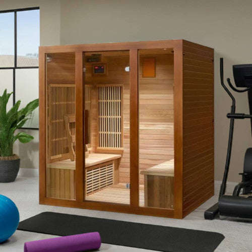 Roslyn 4 person Indoor Infrared Sauna - Canadian Red Cedar