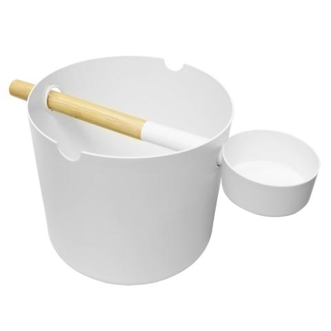 KOLO Bucket+Ladle Sauna Bucket+Ladle Set, Bamboo/Aluminum, 1Gal Model Kolo Sauna Set 1 SKU 29000