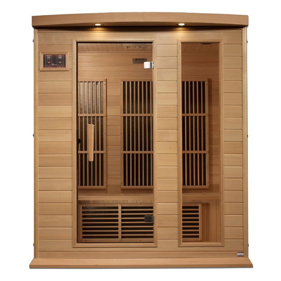 Maxxus 3 Person Near Zero EMF FAR Infrared Sauna - Canadian Hemlock