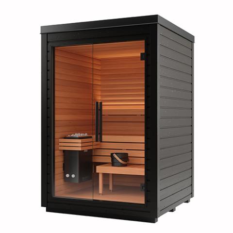Auroom Mira S Cabin Sauna Kit Outdoor Modular Cabin, DIY Sauna Kit, Black, 1-2 people