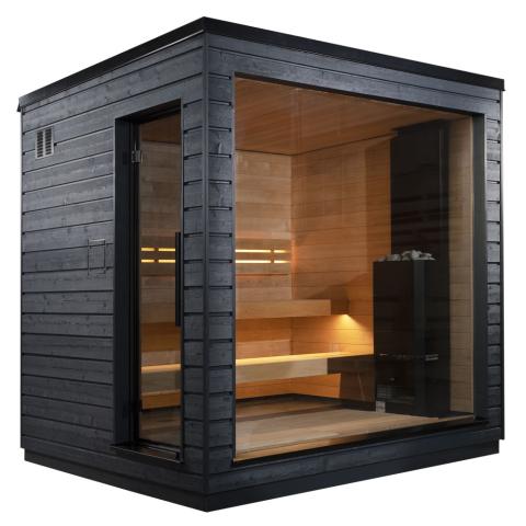 SaunaLife Model G6 Pre-Assembled Outdoor Home Sauna Garden-Series Fully Assembled Backyard Home Sauna, Up to 5 Persons