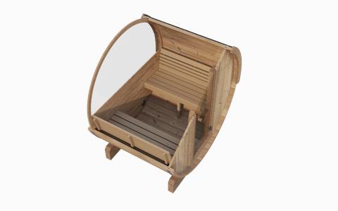 SaunaLife Model E6W Sauna Barrel-Window ERGO Series Sauna Barrel 59"D x 81"H (Diameter) Rear Window
