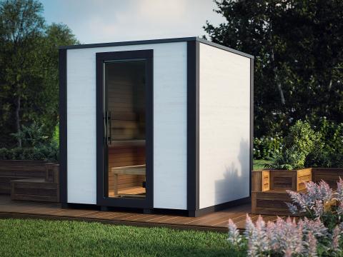 Auroom Garda Outdoor Cabin Sauna Outdoor Modular Cabin Sauna, Up to 6-person, Translucent White