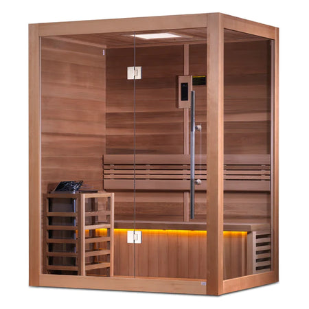 2023 "Hanko Edition" 2-3 Person Indoor Traditional Steam Sauna / Canadian Red Cedar Interior