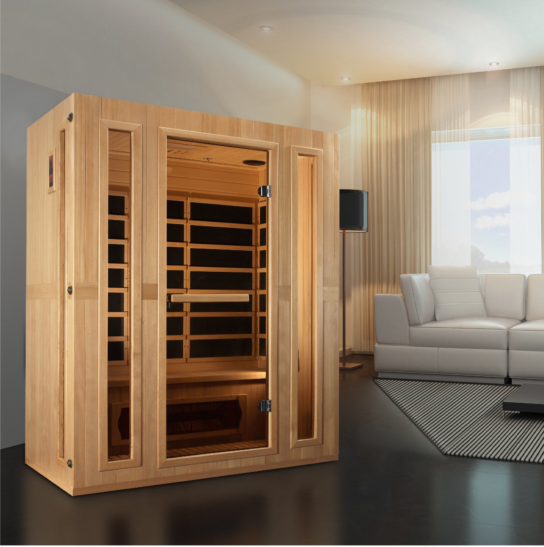 Maxxus Trinity Dual Tech 3 person Indoor Low EMF FAR Infrared Sauna with Canadian Hemlock