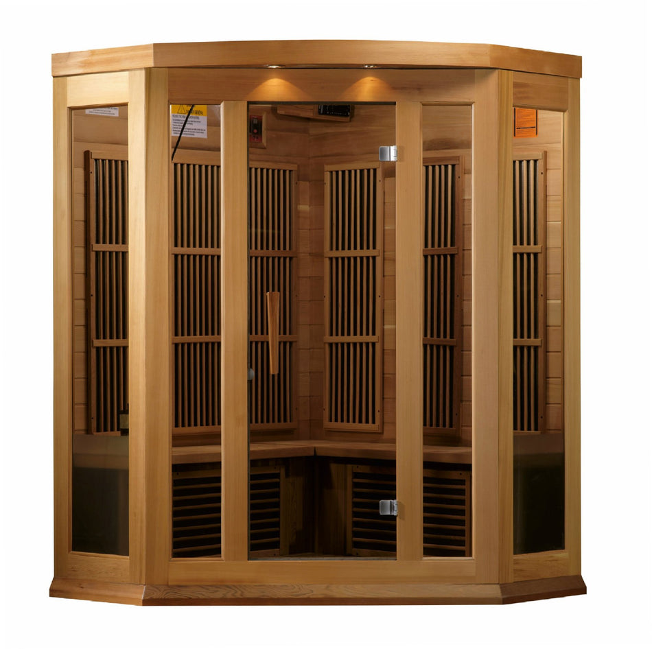 Maxxus Chaumont 3 Person Corner Near Zero EMF Infrared Sauna- Promo Code "CALMSPAS50" for $50 Off / IN STOCK