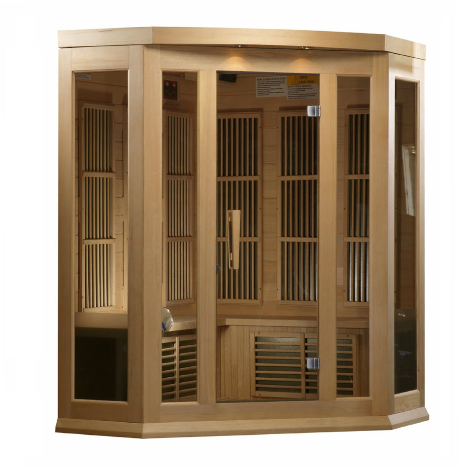 Maxxus 3 Person Corner Low EMF Infrared Sauna / Code "calmspas30" for $30 Off / IN STOCK