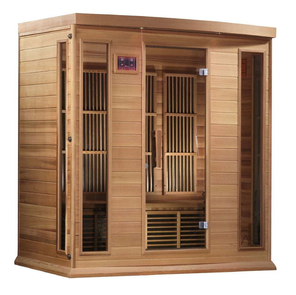 Maxxus 4 Person Low EMF Infrared Sauna (Canadian Red Cedar) - Promo code "75off" for $75 Discount / Ships in 2 Days