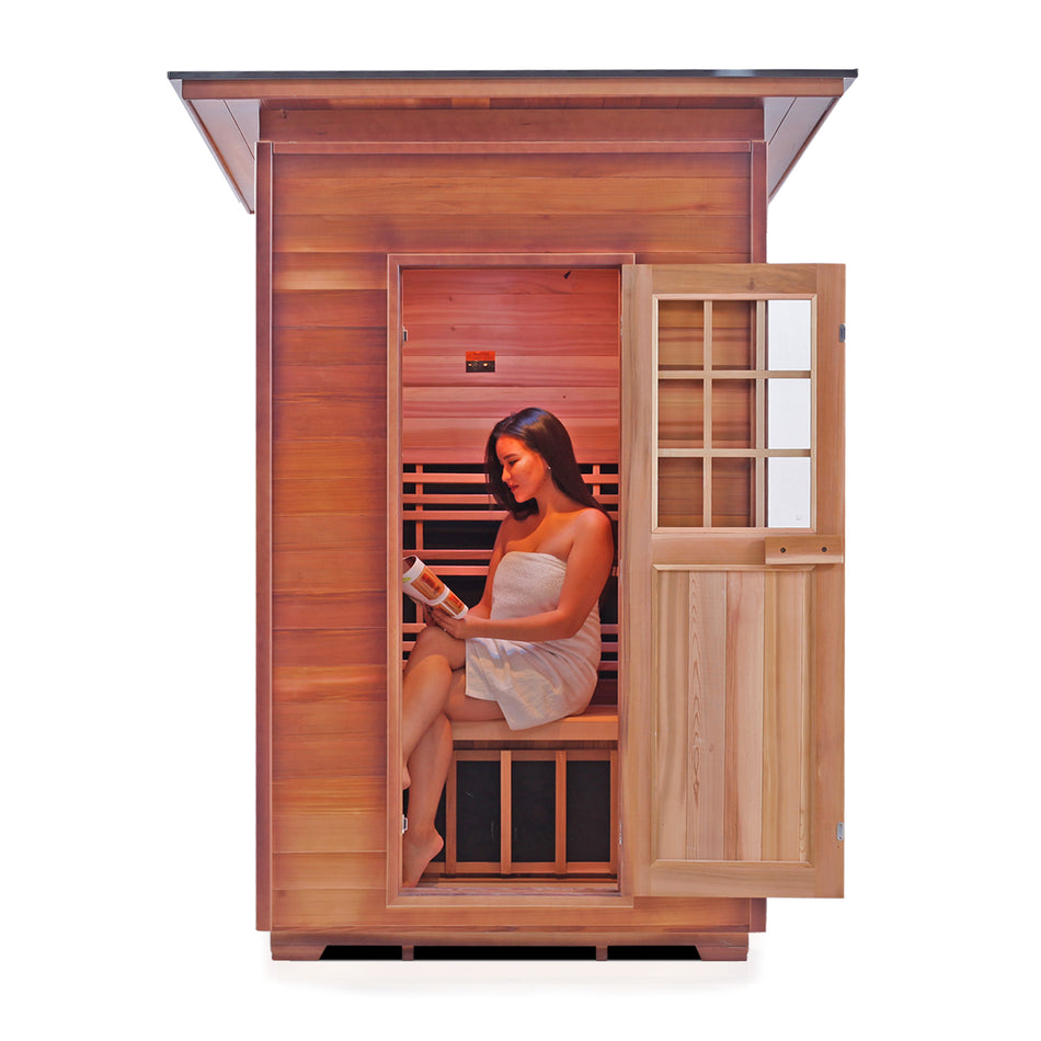 Enlighten Sierra Slope - 2 Person Outdoor / Indoor "Free Package Upgrade / CalmSpas Exclusive" Infrared Sauna