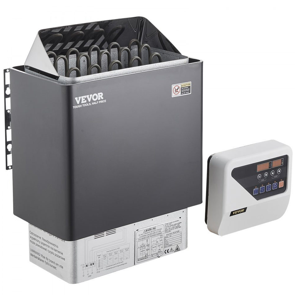 VEVOR Sauna Heater (3kW/4.5kW/6kW/9kW) with Built-In Controls 220V Electric Sauna Stove