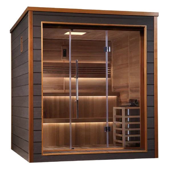 Kaarina 6-Person Outdoor-Indoor Traditional Sauna w/ Red Cedar Wood Interior